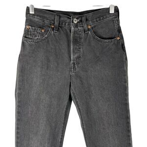 Levis 501 XX Sz 25 x 30 Button Fly Denim Jeans Pants Grunge Skater Black Casual